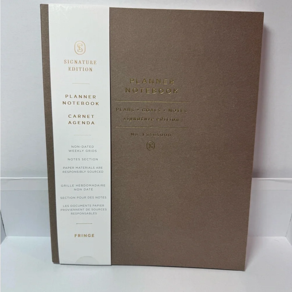 Fringe Studio Non-Dated Weekly Planner 7.5” x 9.5” Gray | 208 Pages | New